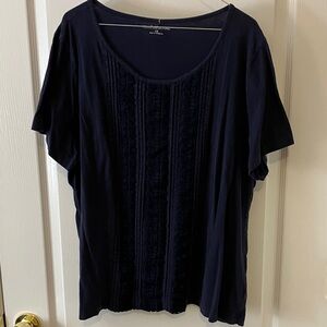 Croft & Barrow plus size 2X Navy Blue 100% Cotton